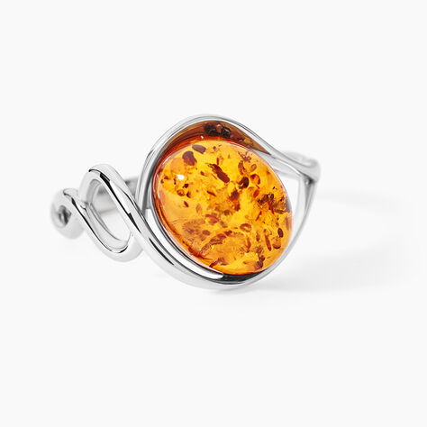 Bague Titziana Argent Blanc Ambre - Bagues solitaires Femme | Histoire d&rsquo;Or
