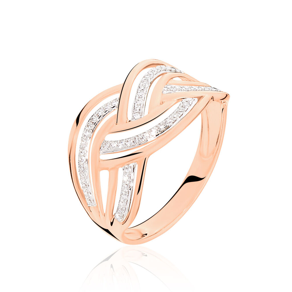 Bague Leopoldine Or Rose Diamant - Bagues avec pierre Femme | Histoire d’Or