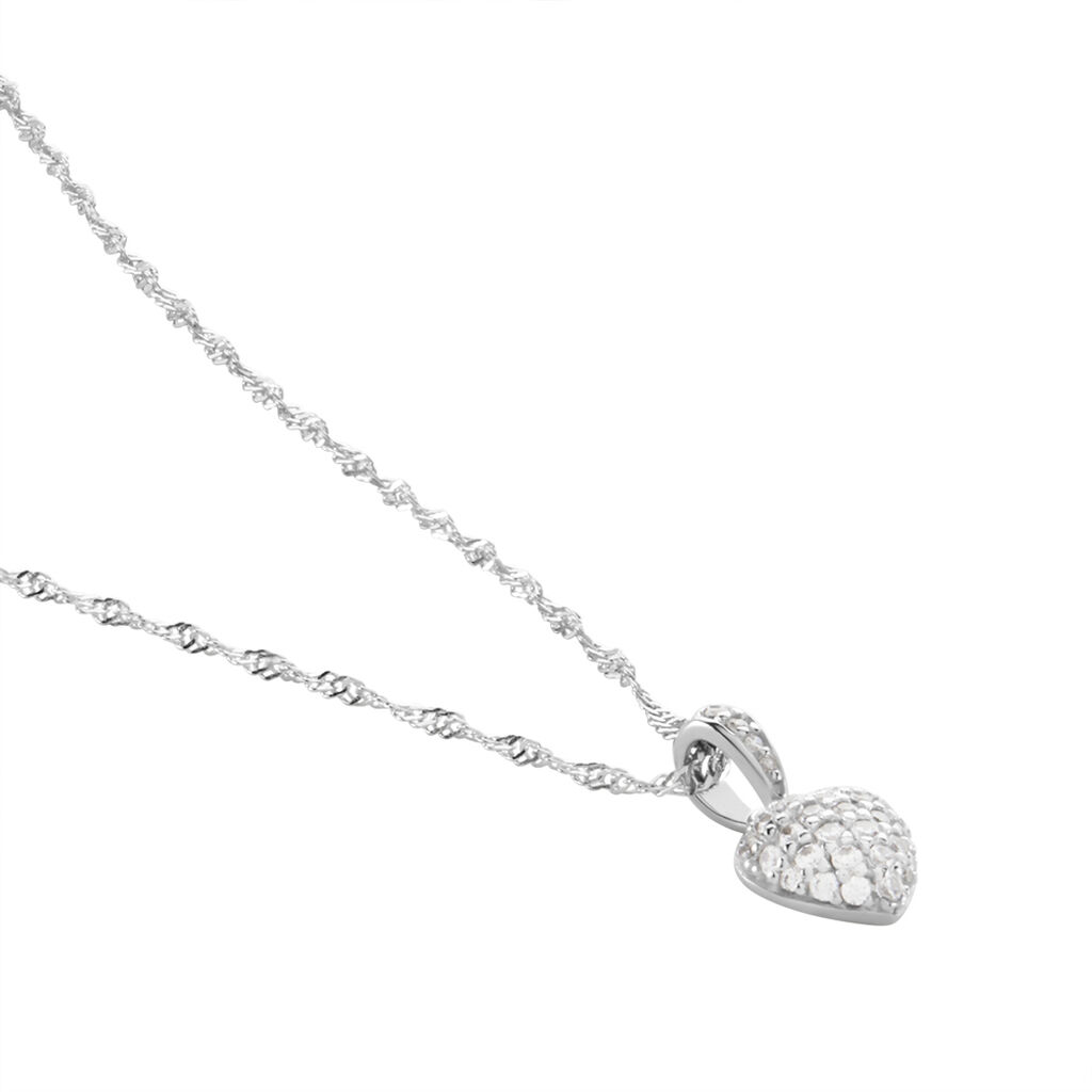 Collier Argent Sido Oxydes De Zirconium - Colliers Coeur Femme | Histoire d’Or