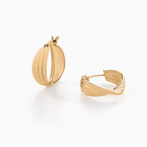 Cr&eacute;oles Kuma Plaqu&eacute; Or Jaune - Boucles d'oreilles cr&eacute;oles Femme | Histoire d&rsquo;Or