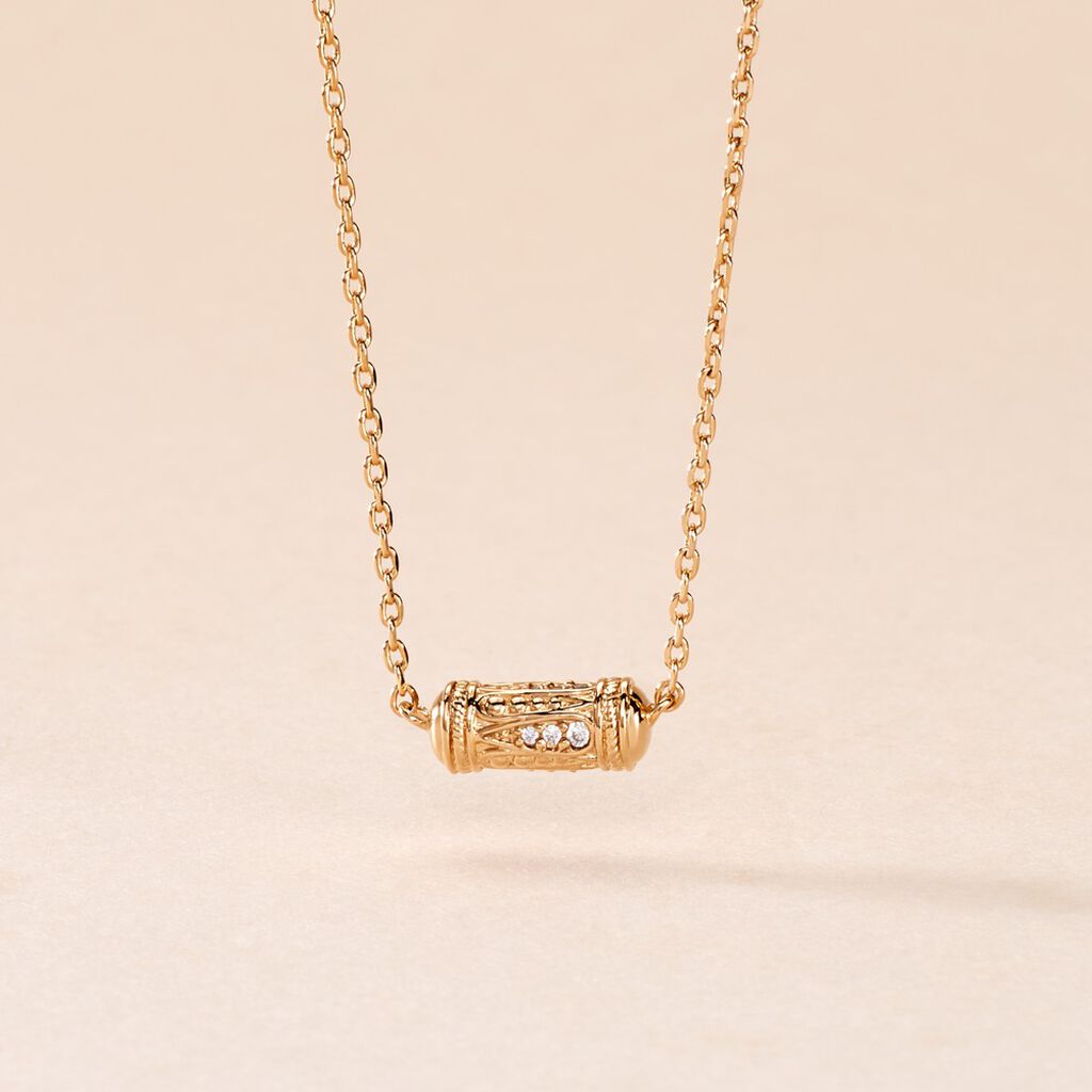 Collier Manua Plaqué Or Jaune Oxyde De Zirconium - Colliers Femme | Histoire d’Or