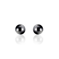 Boucles D'oreilles Puces Orbe Argent Blanc Céramique