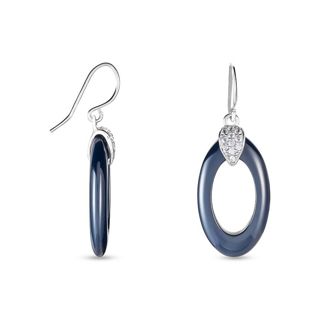 Boucles D'oreilles Pendantes Peer Argent Blanc Oxyde De Zirconium - Boucles d'oreilles fantaisie Femme | Histoire d’Or