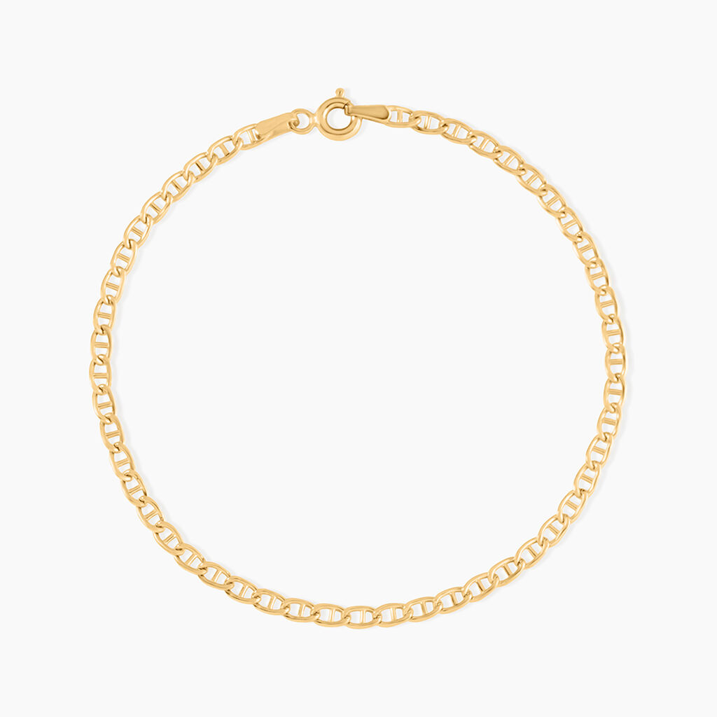 Bracelet Capucin Or Jaune Maille Marine Plate - Bracelets cha&icirc;ne Femme | Histoire d&rsquo;Or