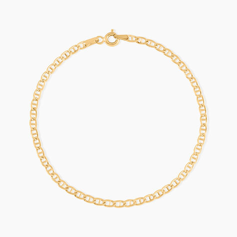 Bracelet Capucin Or Jaune Maille Marine Plate - Bracelets cha&icirc;ne Femme | Histoire d&rsquo;Or