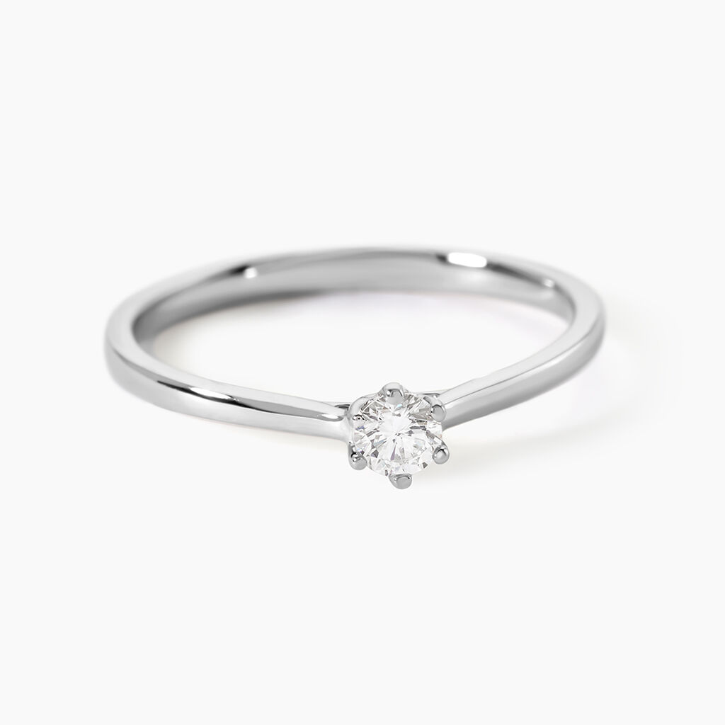 Bague Athena Platine Blanc Diamant - Bagues solitaires Femme | Histoire d&rsquo;Or