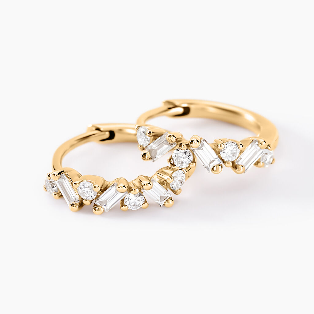 Créoles Gemariah Or Jaune Diamant Synthétique - Boucles d'oreilles créoles Femme | Histoire d’Or