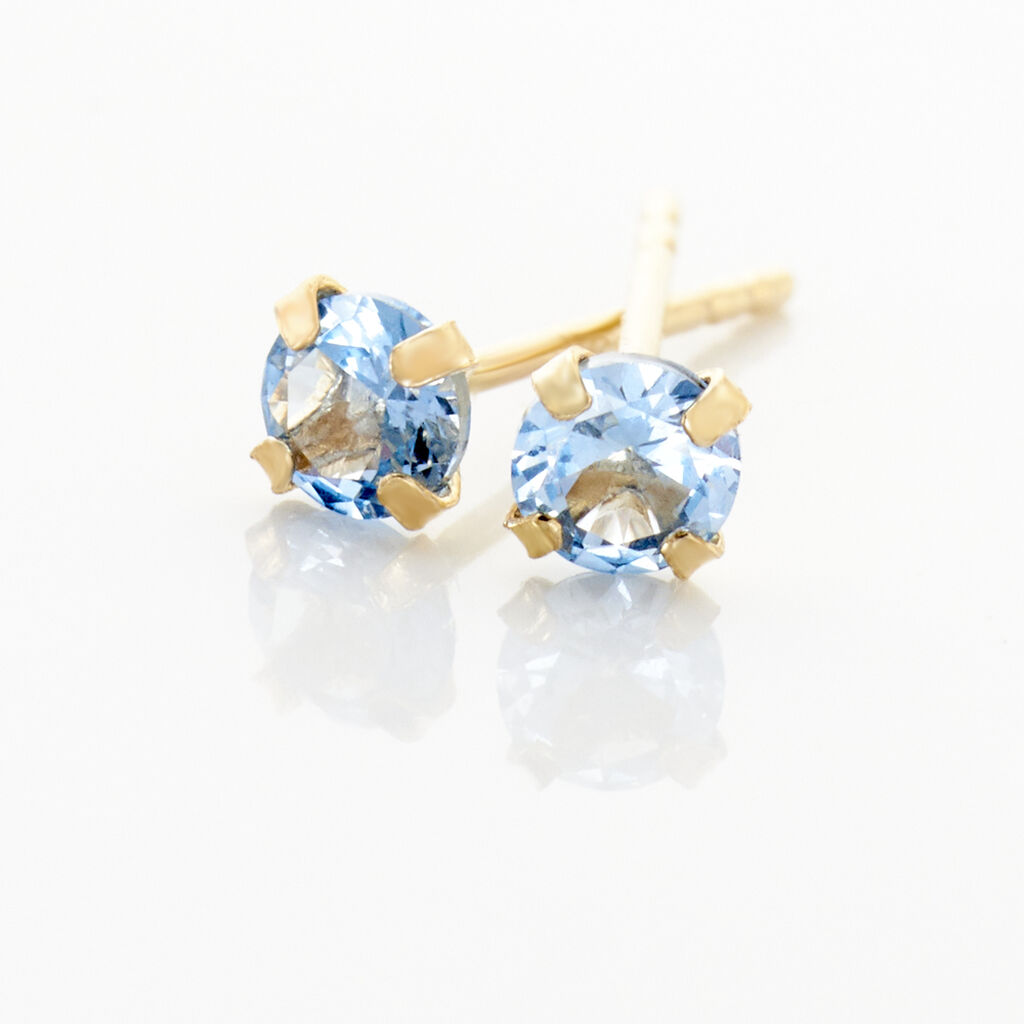Boucles D'oreilles Puces Carin Serti Griffe 2 Or Jaune Oxyde - Clous d'oreilles Femme | Histoire d&rsquo;Or