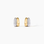 Boucles D'Oreilles Puces Carina Argent Dor&eacute; A L'Or 750/1000 Oxyde De Zirconium - Clous d'oreilles Femme | Histoire d&rsquo;Or