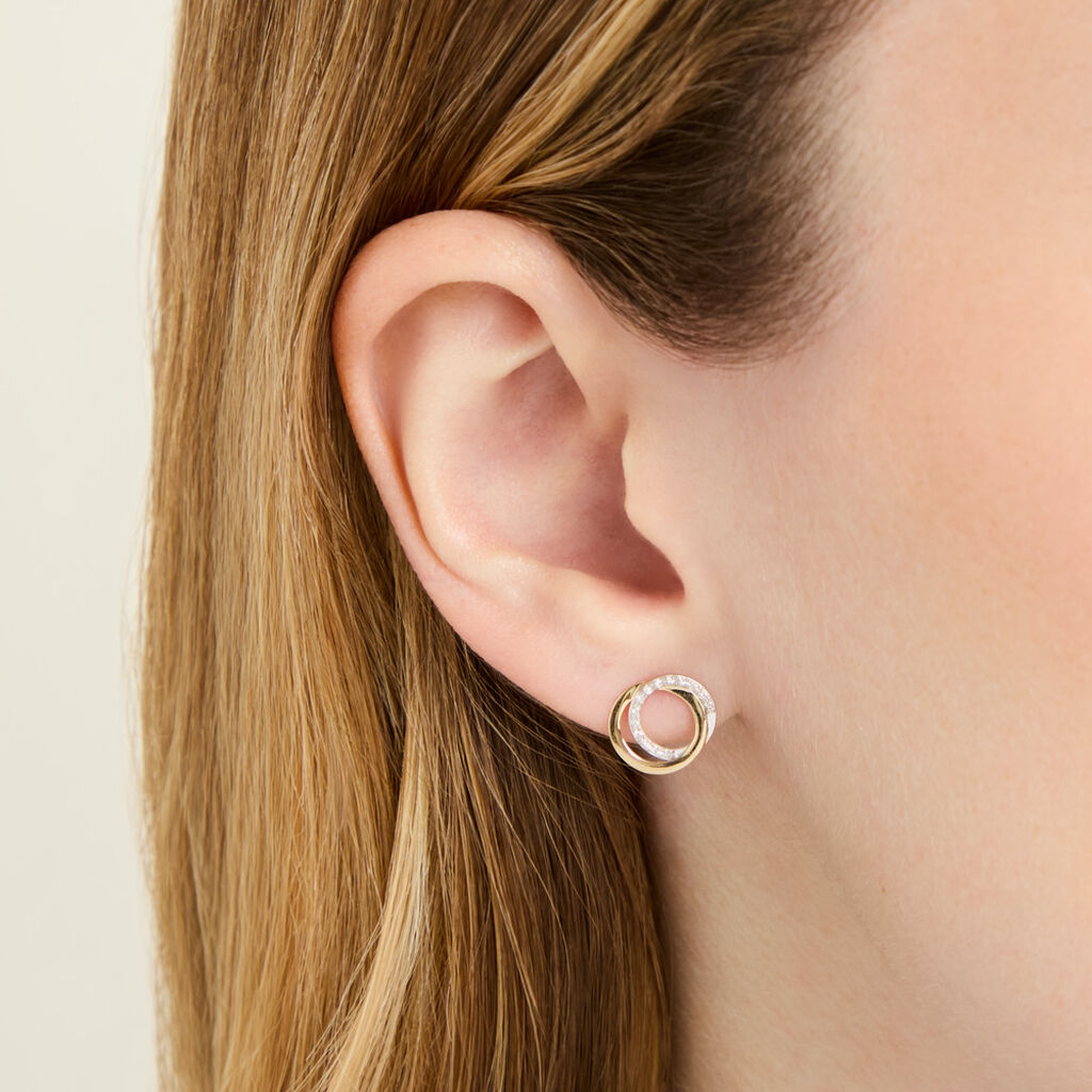 Boucles D'oreilles Or Jaune Tresha Diamants - Boucles d'oreilles pierres pr&eacute;cieuses Femme | Histoire d&rsquo;Or