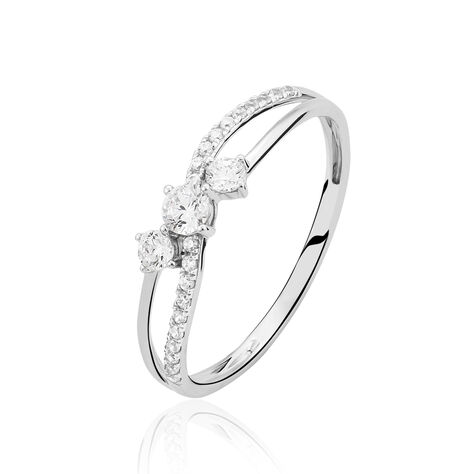 Bague Edwige Or Blanc Oxyde De Zirconium - Bagues solitaires Femme | Histoire d’Or