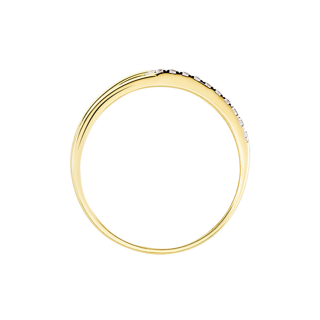 Bague Graphic Lines Or Jaune Oxyde De Zirconium - Bagues avec pierre Femme | Histoire d&rsquo;Or