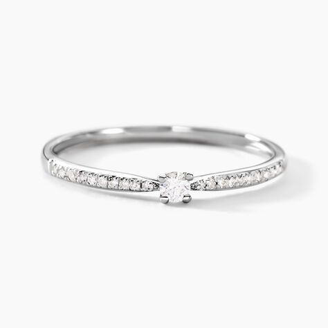 Bague Solitaire Hemera Or Blanc Diamant - Bagues solitaires Femme | Histoire d&rsquo;Or