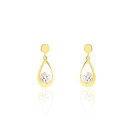 Boucles D'oreilles Pendantes Phaenna Or Jaune Oxyde De Zirconium - Boucles d'oreilles pendantes Femme | Histoire d’Or