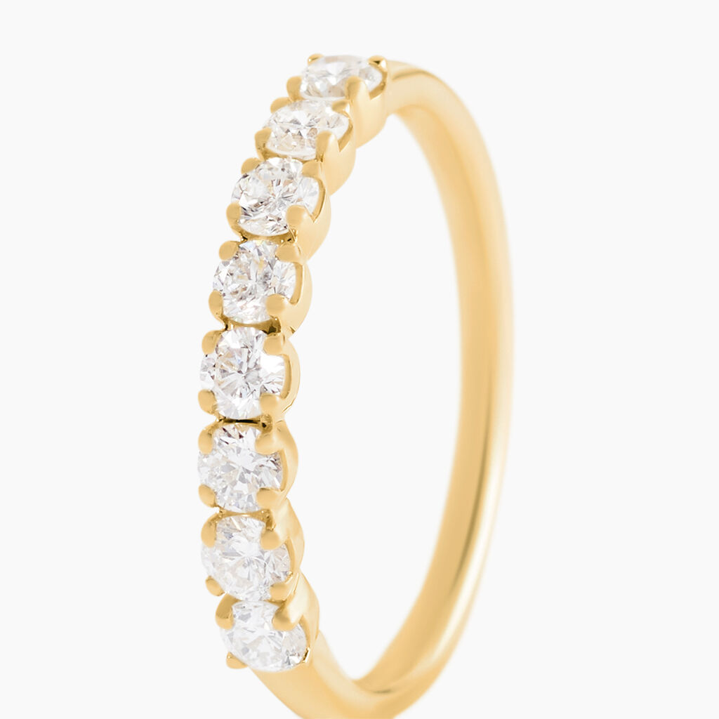 Demi-alliance Or Jaune  Eloisa Diamant Synthetique - Alliances Femme | Histoire d&rsquo;Or