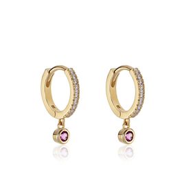 Creoles Dili Plaqué Or Pierres - Boucles d'oreilles créoles Femme | Histoire d’Or