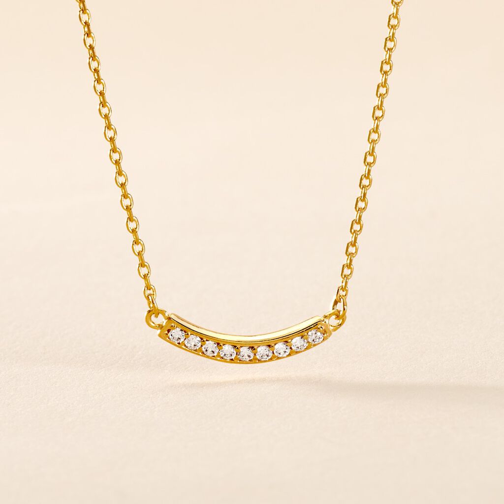 Collier Plaqu&eacute; Or Kumb Oxydes De Zirconium - Colliers fantaisie Femme | Histoire d&rsquo;Or