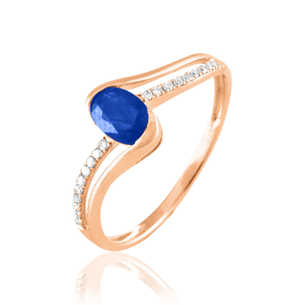 Bague Anja Or Rose Saphir Et Diamant - Bagues solitaires Femme | Histoire d&rsquo;Or