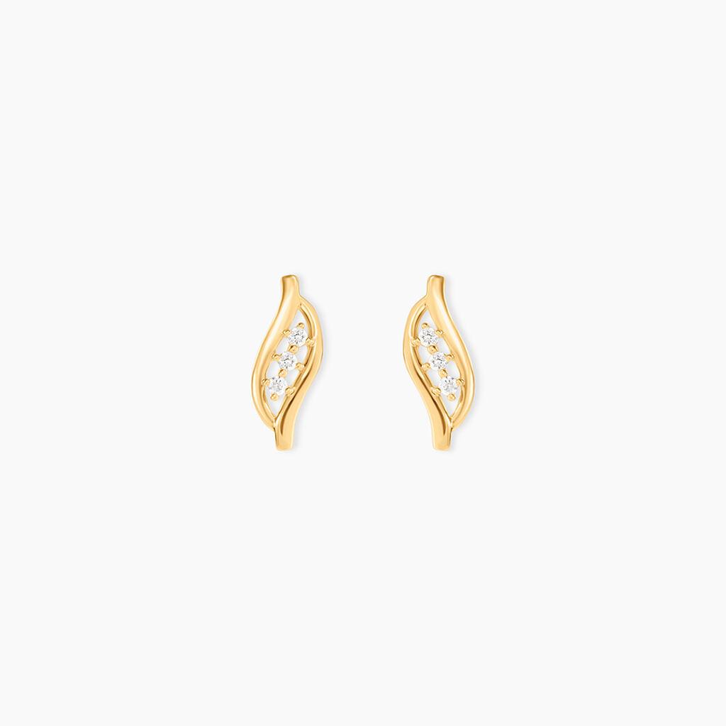 Boucles D'oreilles Puces Caline Or Jaune Diamant - Clous d'oreilles Femme | Histoire d&rsquo;Or
