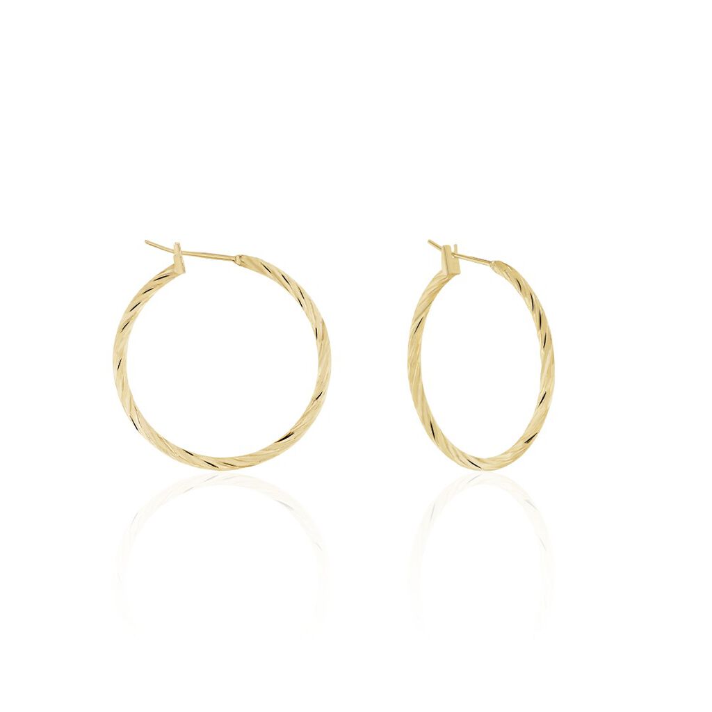 Créoles Siegfried Plaque Or Jaune - Boucles d'oreilles créoles Femme | Histoire d’Or
