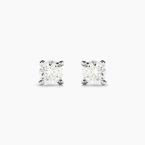 Boucles D'oreilles Puces Aphrodite Or Blanc Diamant - Clous d'oreilles Famille | Histoire d&rsquo;Or