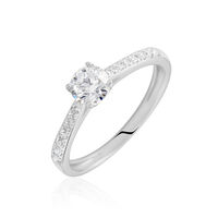 Bague Solitaire Hemera Or Blanc Diamant Synthetique