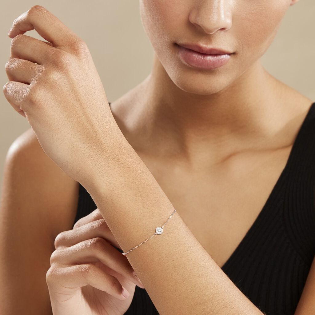 Bracelet Auxana Argent Blanc Oxyde De Zirconium - Bracelets Femme | Histoire d’Or