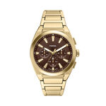 Montre Fossil Everett Chrono Marron - F&ecirc;te des p&egrave;res Homme | Histoire d&rsquo;Or