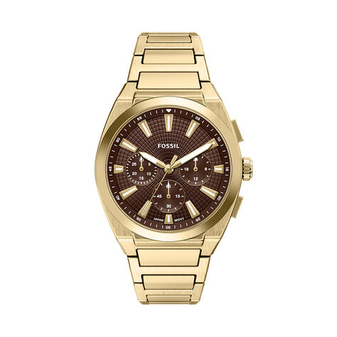 Montre Fossil Everett Chrono Marron - F&ecirc;te des p&egrave;res Homme | Histoire d&rsquo;Or