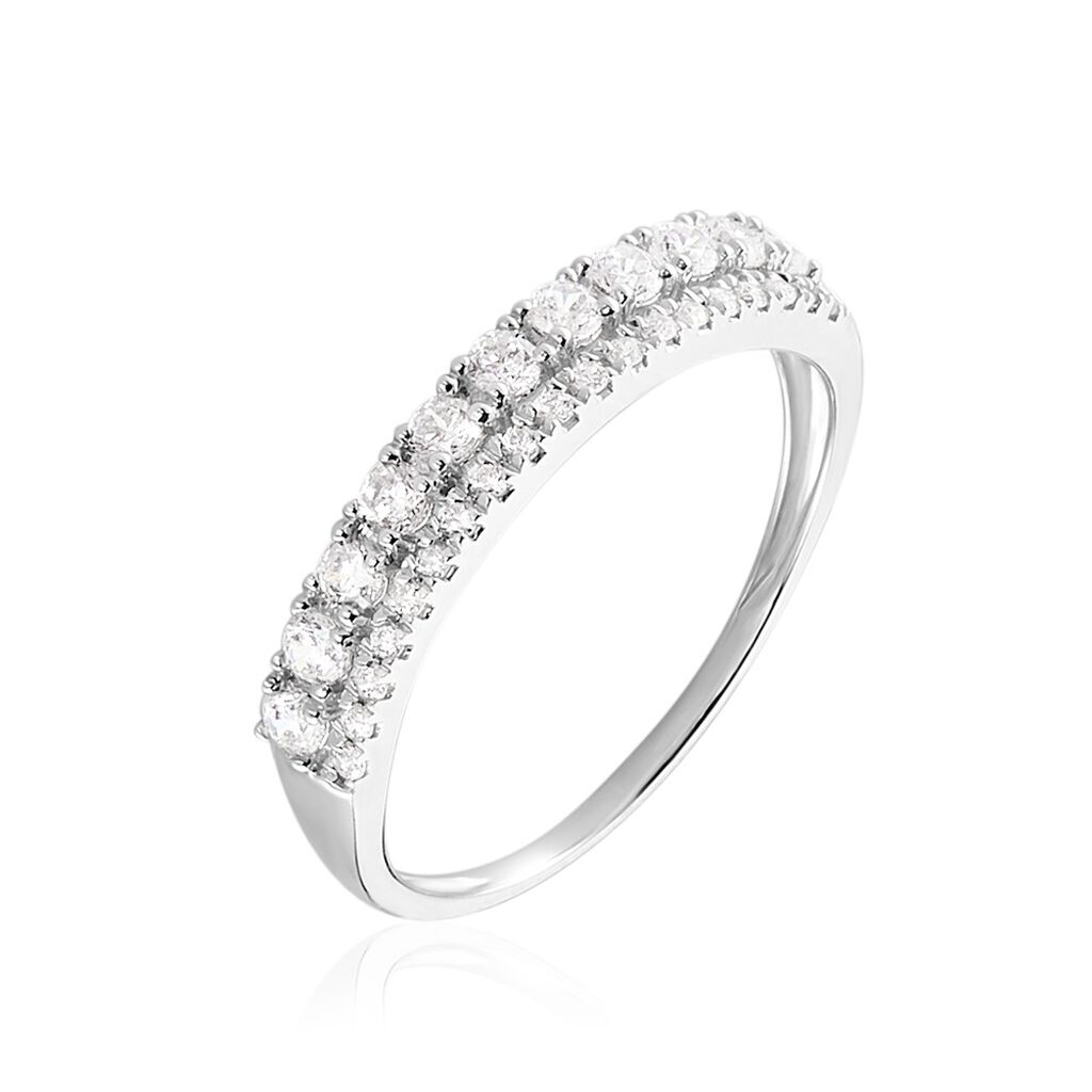 Bague The Crown Or Blanc Oxyde De Zirconium - Bagues avec pierre Femme | Histoire d’Or