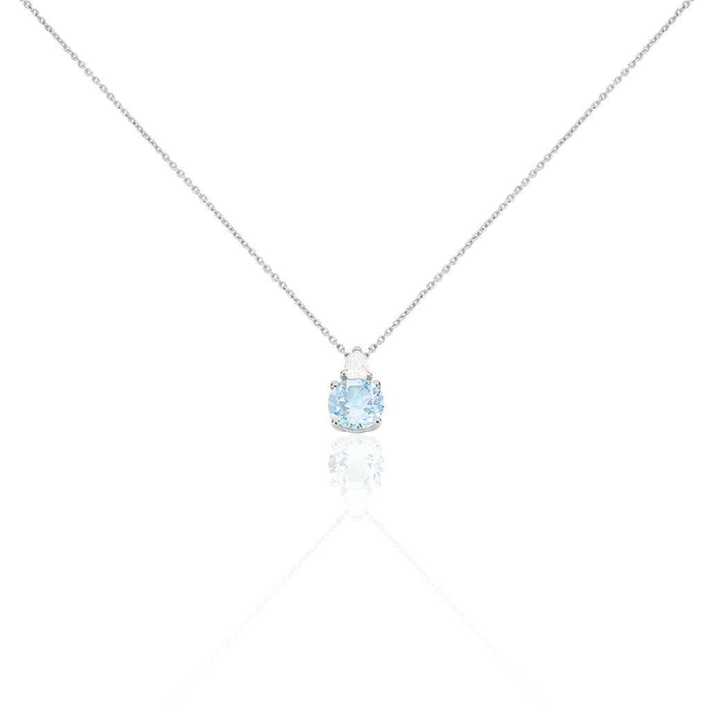 Collier Giana Or Blanc Topaze Et Oxyde De Zirconium - Colliers Femme | Histoire d’Or