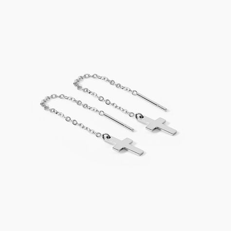 Boucles D'oreilles Pendantes Gaiana Argent Blanc - Boucles d'oreilles fantaisie Femme | Histoire d&rsquo;Or