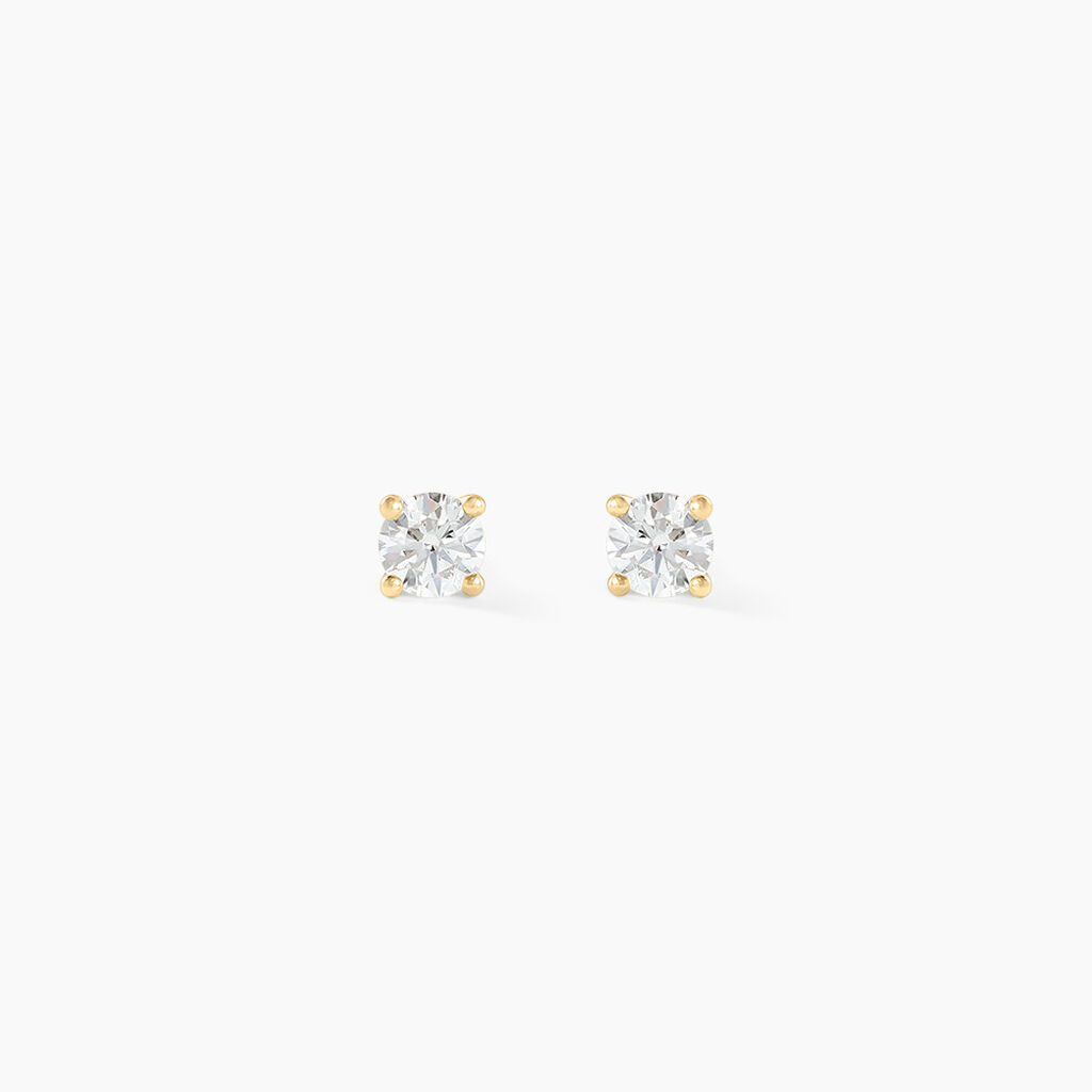Boucles D'oreilles Puces Aphrodite Or Jaune Diamant - Clous d'oreilles Famille | Histoire d’Or