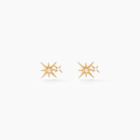 Boucles D'oreilles Puces Timofei Or Jaune Oxyde De Zirconium - Clous d'oreilles Femme | Histoire d’Or