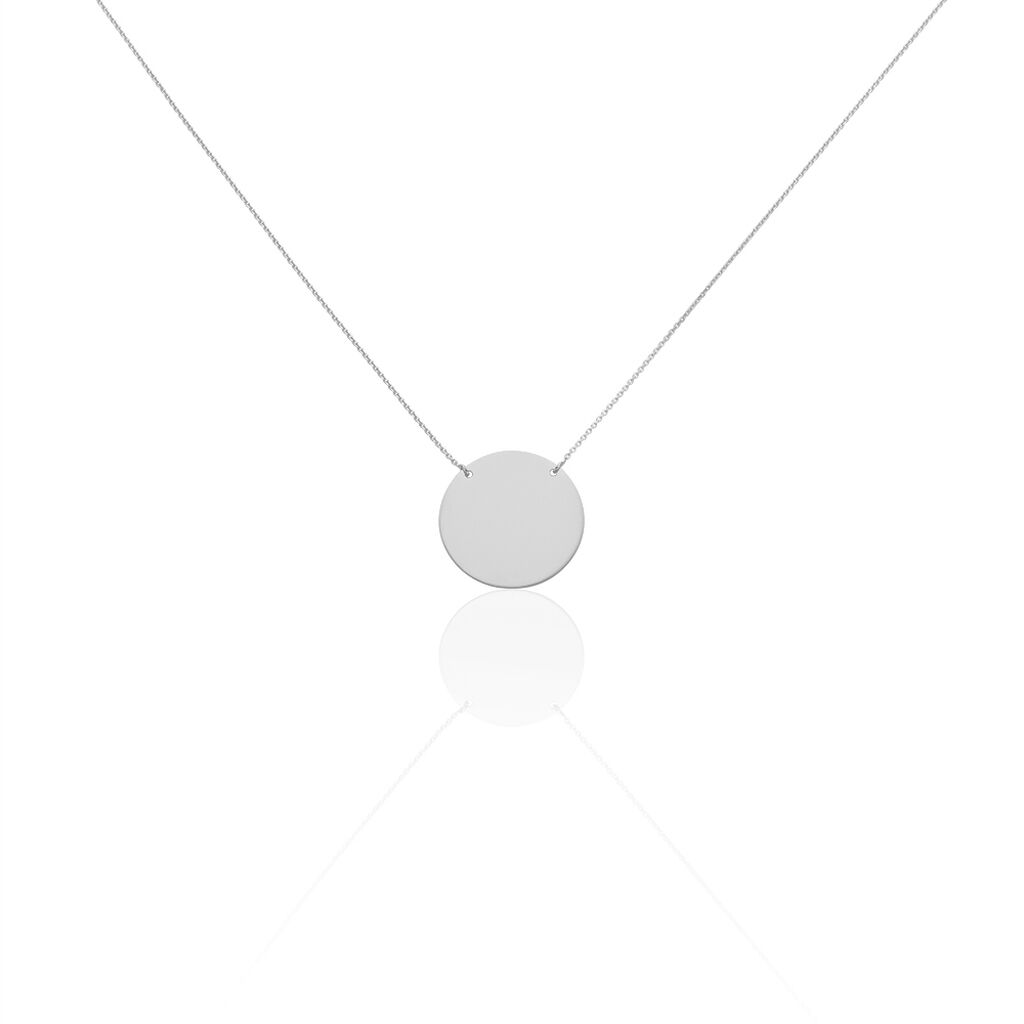 Collier Pastille Gravable Or Blanc - Colliers Naissance Femme | Histoire d&rsquo;Or