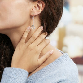 Boucles D'oreilles Pendantes Magda Argent Blanc - Boucles d'oreilles fantaisie Femme | Histoire d’Or