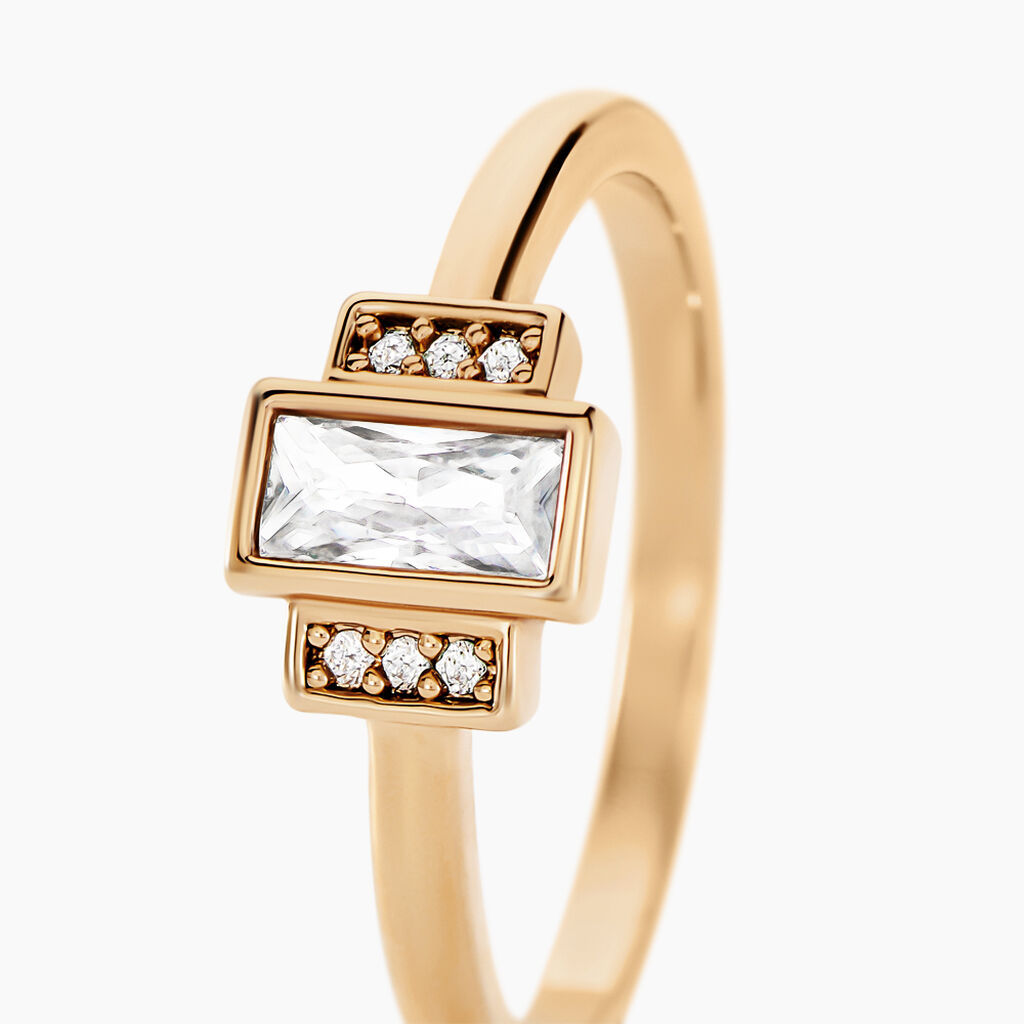 Bague Eva-luna Plaqué Or Doré Oxyde De Zirconium - Bagues avec pierre Femme | Histoire d’Or