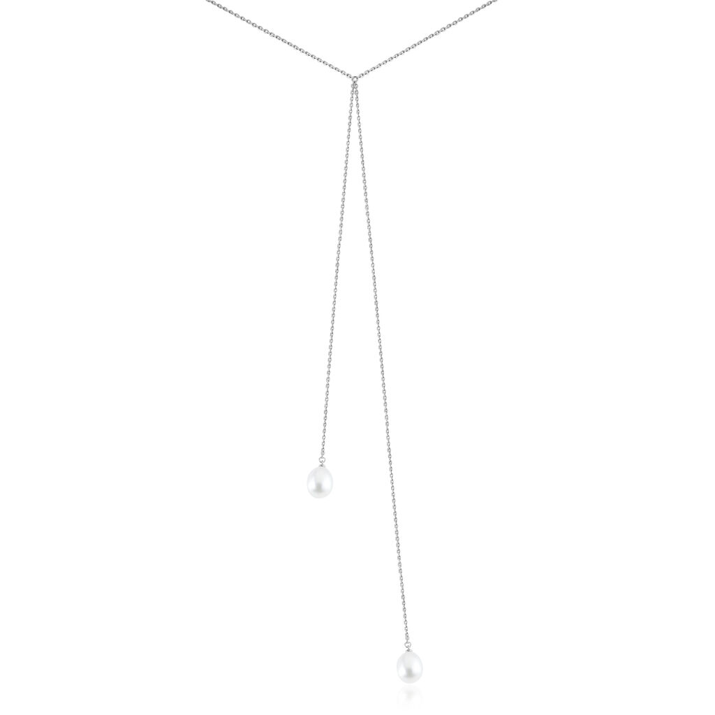 Collier De Dos Indigo Argent Perle De Culture - Sautoirs Femme | Histoire d’Or