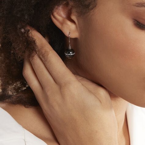 Boucles D'oreilles Pendantes Nina Cera Argent  Strass Et Céramique - Boucles d'oreilles fantaisie Femme | Histoire d’Or