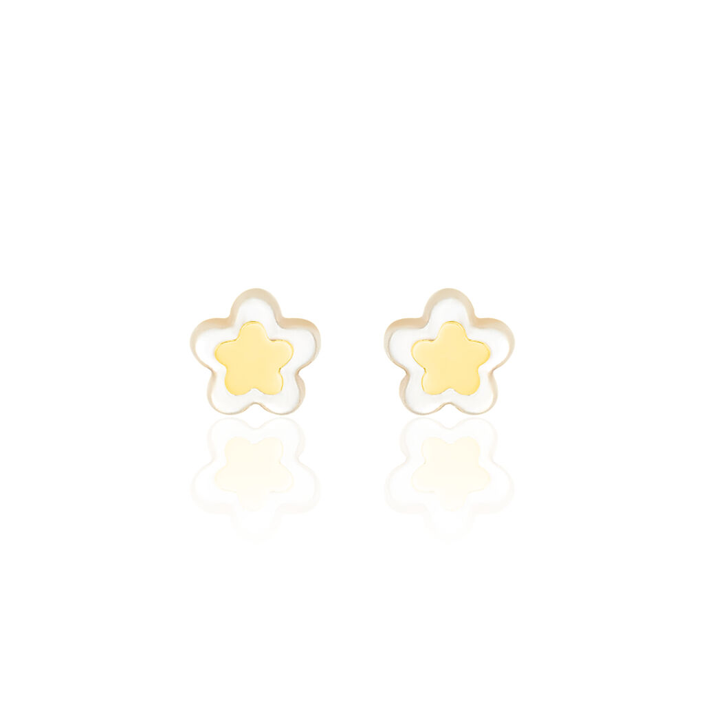 Boucles D'oreilles Puces Cleomelia Fleur Or Jaune