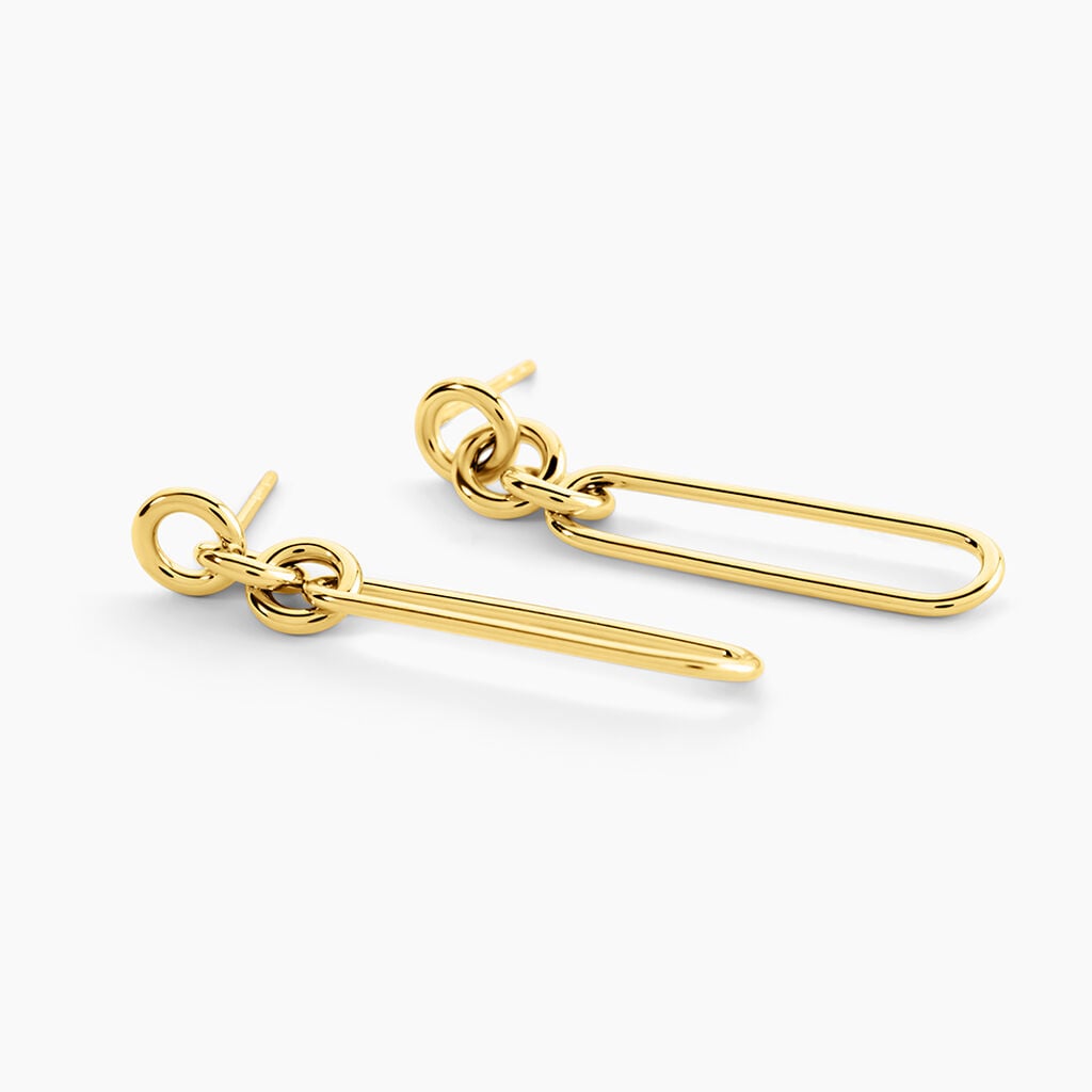 Boucles D'Oreilles Pendantes Ebonie Acier Jaune - Boucles d'oreilles pendantes Femme | Histoire d&rsquo;Or