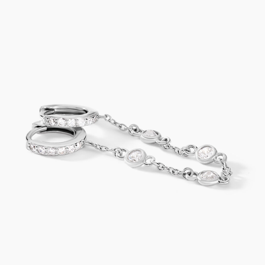 Bijou D'oreille Unitaire Argent Blanc Gretus Oxydes De Zirconium - Boucles d'oreilles fantaisie Femme | Histoire d’Or