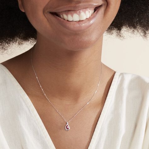 Collier Angelika Or Blanc Rubis Et Diamant - Colliers Femme | Histoire d’Or