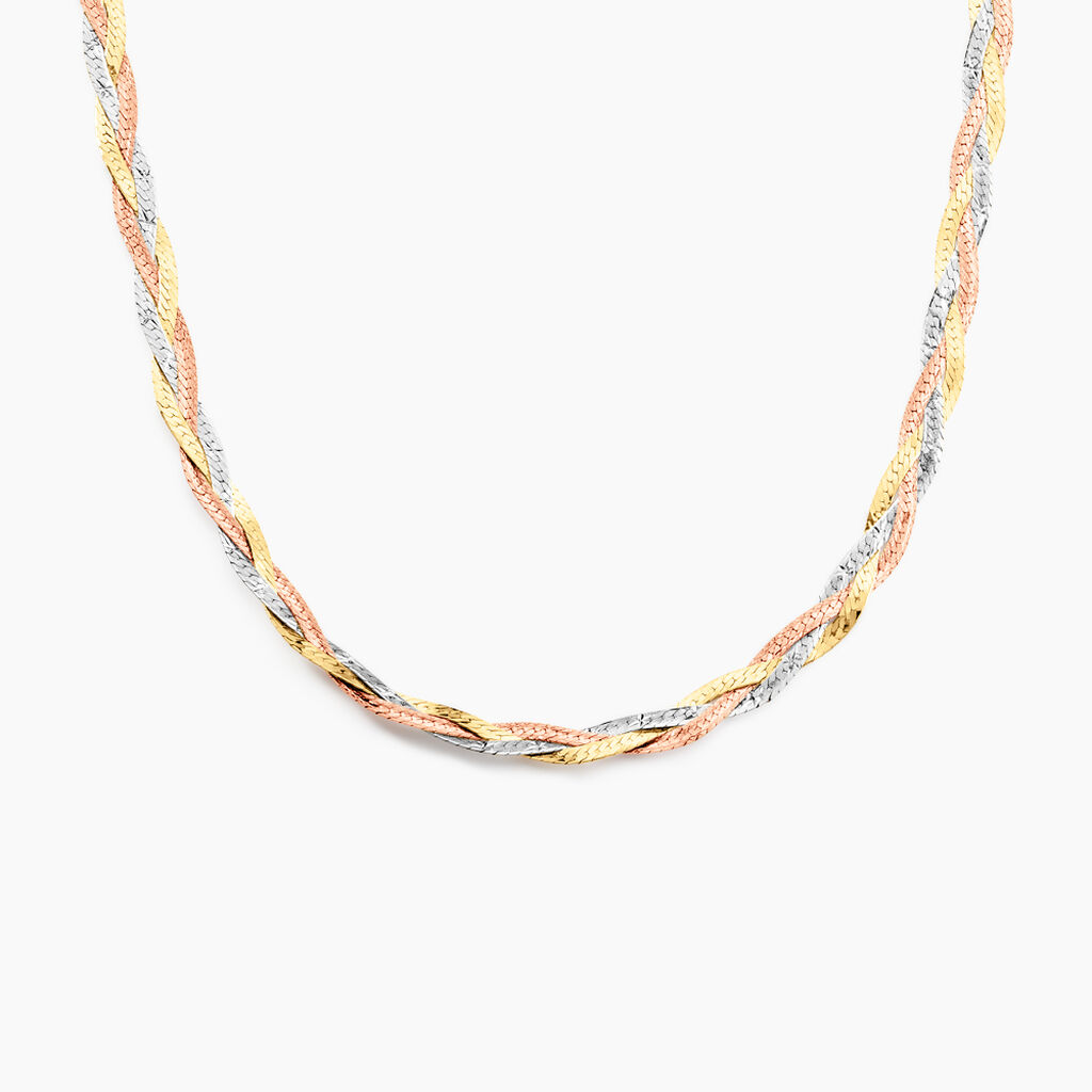Collier Jasmin Tresse Or Tricolore - Chaines Femme | Histoire d’Or