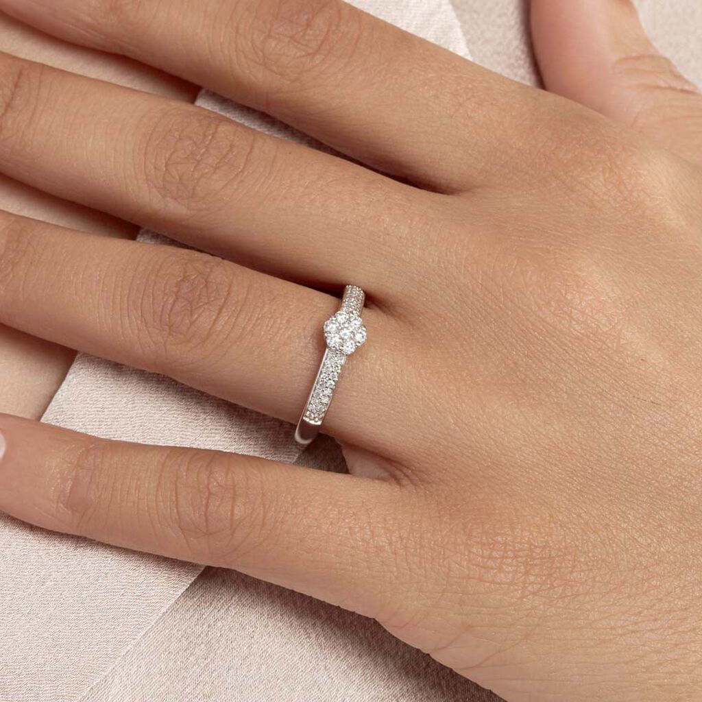 Bague Praya Or Blanc Diamant - Bagues avec pierre Femme | Histoire d’Or