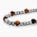 Bracelet Ole Acier Blanc Oeil De Tigre Hématite - Bracelets Homme | Histoire d’Or