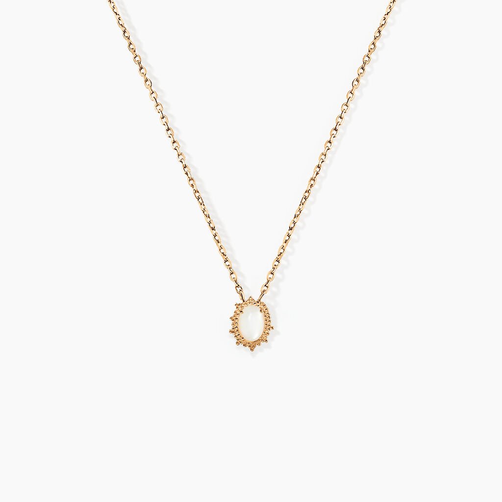 Collier Vintage Love Plaqué Or Jaune Pierre De Lune - Colliers Femme | Histoire d’Or