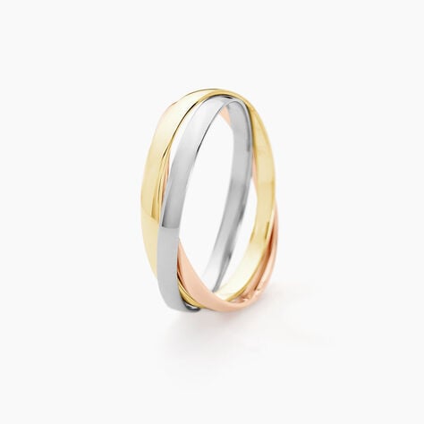 Alliance Entrelacee Ruban Plat Or Tricolore -  Unisex | Histoire d’Or