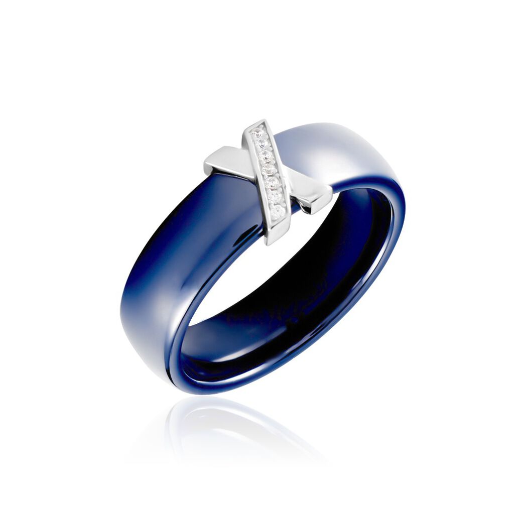 Bague Cronos Argent Blanc C&eacute;ramique Oxyde - Bagues solitaires Femme | Histoire d&rsquo;Or