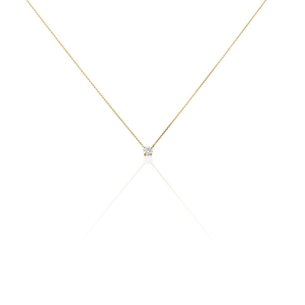 Collier Aphrodite Or Jaune Diamant Synthetique